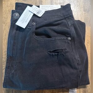 American Eagle Outfitters Black Distressed Boyfriend Jeans